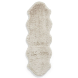 Think Rugs Beige Teddy Luxury Super Soft Pelt Shape Runner