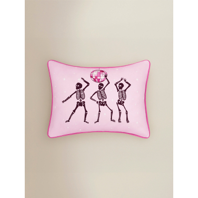 Pink Dancing Skeletons Disco Cushion