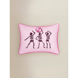 Pink Dancing Skeletons Disco Cushion