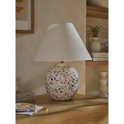 Blue & White Splatter Table Lamp