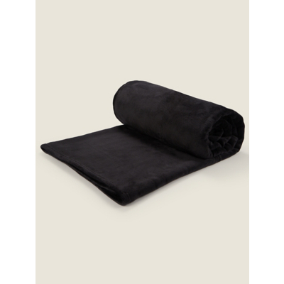 Black Super-Soft Throw - 200cm x 220 cm