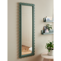 Green Scalloped Edge Full Length Mirror