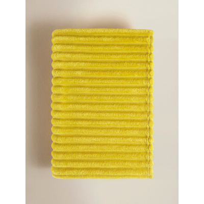 Yellow Ribbed Super Soft Throw - 150cm x 120cm