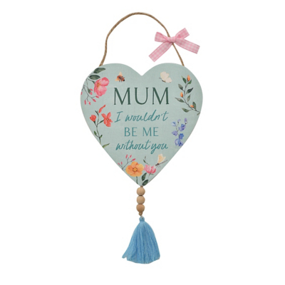 The Cottage Garden Hanging Heart Plaque With Tassel 'Mum'