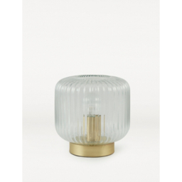 Clear Ribbed Glass Table Lamp