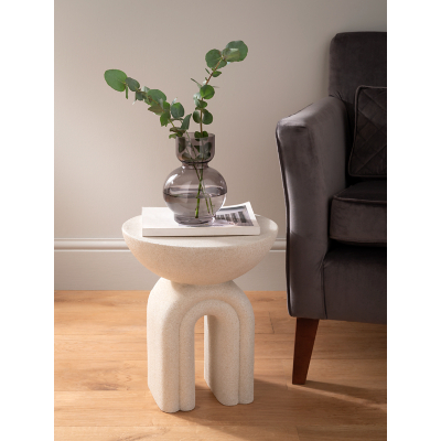 Cream Speckled-Effect Rainbow Side Table