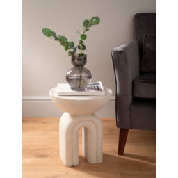 Cream Speckled-Effect Rainbow Side Table