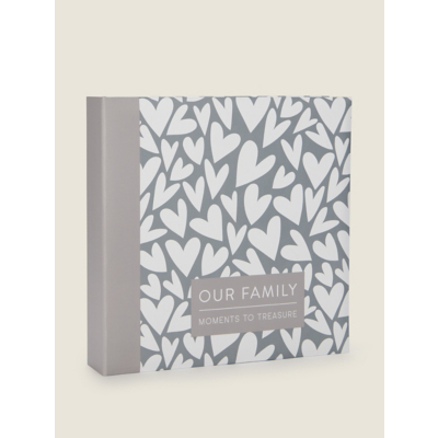 Grey & White Heart Family Photo Album