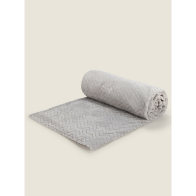 Grey Chevron Throw - 220cm x 200 cm