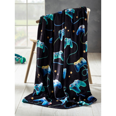 Catherine Lansfield Gamer Cosy Fleece Blanket Throw - 130cm x 170cm
