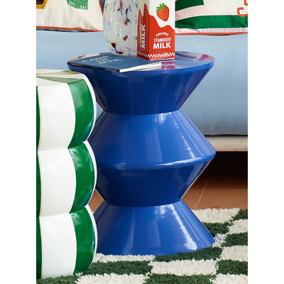 Cobalt Blue Metal Side Table