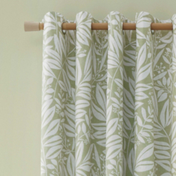 Catherine Lansfield Green Sorrel Leaf Eyelet Curtains