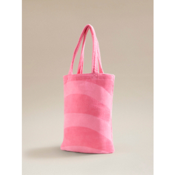 Pink Waves Print Cotton 2-in-1 Beach Towel & Bag