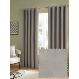 Furn Silver The Ultimate Velvet Lined Eyelet Curtains
