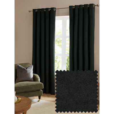 Furn Black The Ultimate Velvet Lined Eyelet Curtains