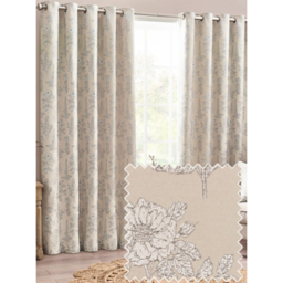 Wylder Nature Natural Sophia Floral Jacquard Eyelet Curtains