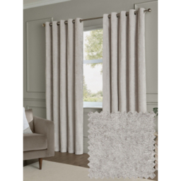 Paoletti Silver Lustre Velvet Fully Lined Eyelet Curtain