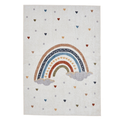 Think Rugs Vida Machine Washable Kids Rainbow Rug