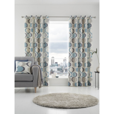 Fusion Duck Egg Sander Eyelet Curtains