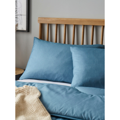 Night Lark Blue Linen Print Pillowcase Pair