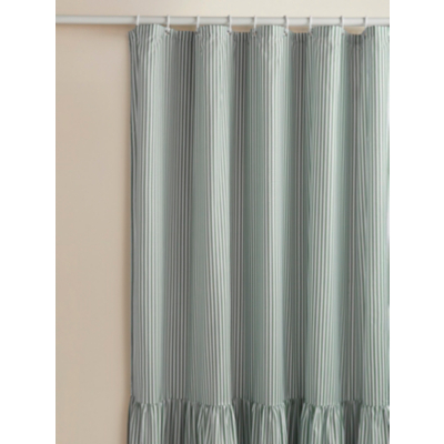 Green Ruffle Soft Touch Microfibre Shower Curtain