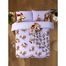 Toy Story Slinky Lilac Cotton Rich Reversible Duvet Set