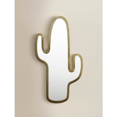Gold-Tone Cactus Mirror