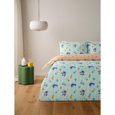 Disney Stitch Blue & White Summer Reversible Duvet Set