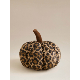Brown Leopard Print Pumpkin-Shaped Cushion