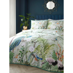 Soiree Green Peacock Jungle Cotton Duvet Set