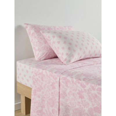 Pink & White Wild Floral Complete Sheet Set