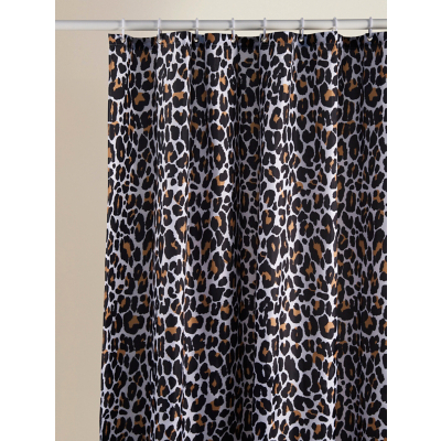Beige Leopard Print Shower Curtain