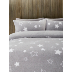 Grey Teddy Star Print Duvet Set
