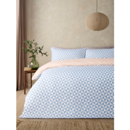 Blue & White Triangle Microfibre Duvet Set