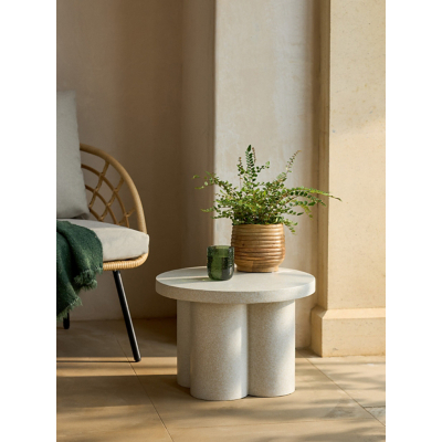 Natural Stone-effect Resin Side Table