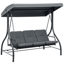 Outsunny 3 Seater Canopy Swing Chair Bed