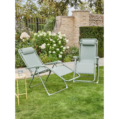 Green Zero Gravity Garden Chairs - Set of 2
