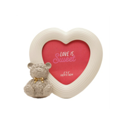 Love Is Sweet White Baby Bear Heart Photo Frame