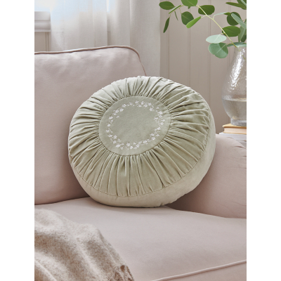 Stacey Solomon Round Embroidered Cushion by George at ASDA