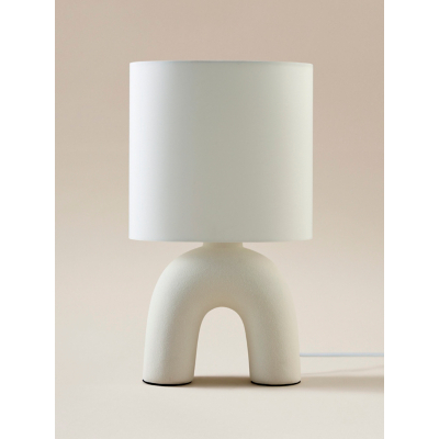 Cream Orb Bulb Arch Table Lamp