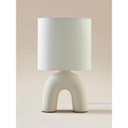 Cream Orb Bulb Arch Table Lamp