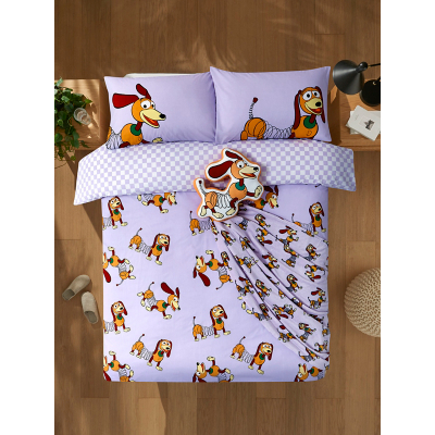 Toy Story Slinky Lilac Cotton Rich Reversible Duvet Set