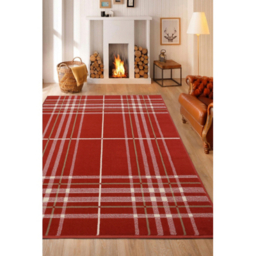 maker Red Maestro Check Rug