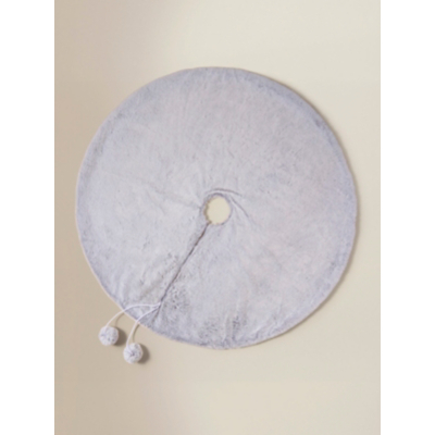 Grey Plush Christmas Tree Skirt