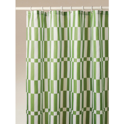 Green Split Checkerboard Shower Curtain