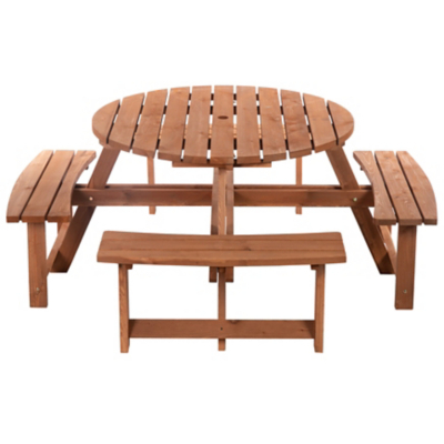 Outsunny 8-Seater Wooden Picnic Set-Fir Wood