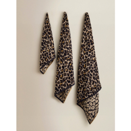 Beige Leopard Print Cotton Towel Range