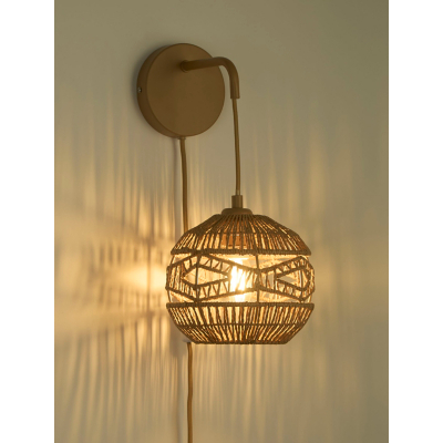 Searchlight Natural Woven Plug-in Wall Light