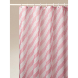 Pink Diagonal Stripe Shower Curtain