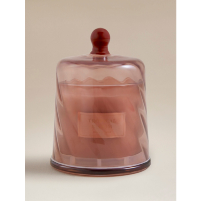 Botanical Tropical Bloom Swirl Cloche Candle